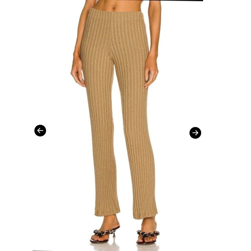 New Enza Costa Lurex Sweater Rib Flare Pants XS